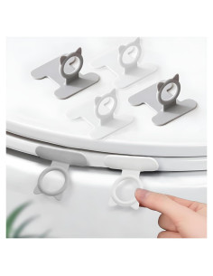 Levantador de Tapa de Inodoro Bltnever 4 Pcs Silicona Blanco Gris