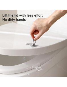 Levantador de Tapa de Inodoro Bltnever 4 Pcs Silicona Blanco Gris 2