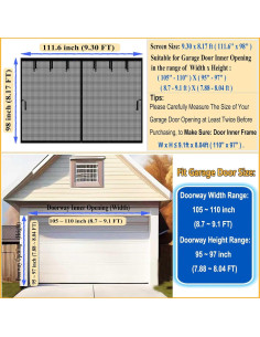 Pantalla de Garaje Magnética YoFuZiHu 9.30x8.17ft Negra 2