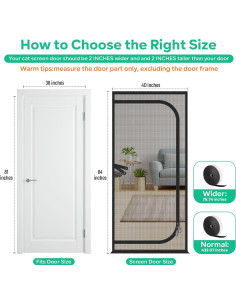 Puerta de Pantalla MYPIN 40x213 cm para Gatos y Perros 2