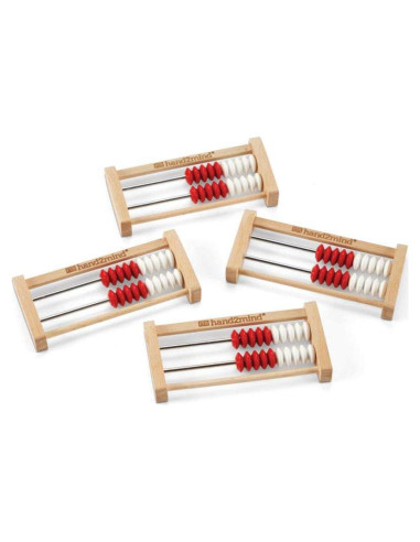 Ábaco Rekenrek hand2mind de 20 cuentas de madera - Juego de 4