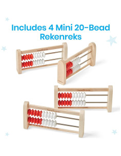 Ábaco Rekenrek hand2mind de 20 cuentas de madera - Juego de 4 2