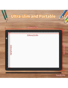 Caja de Luz LED A4 KOBAIBAN con Clips y Brillo Ajustable 2