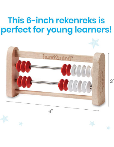 Ábaco Rekenrek hand2mind de 20 cuentas de madera - Juego de 4