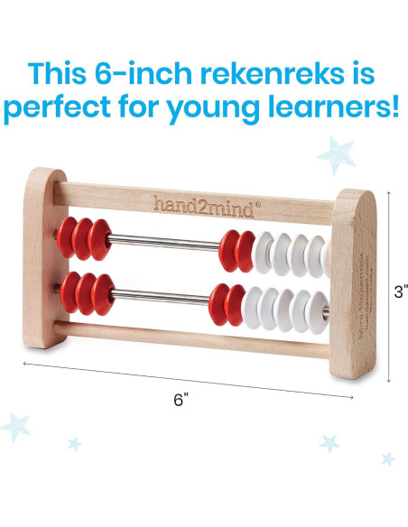Ábaco Rekenrek hand2mind de 20 cuentas de madera - Juego de 4