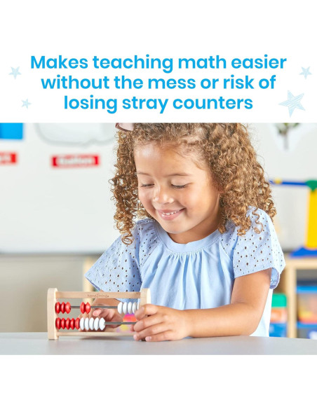 Ábaco Rekenrek hand2mind de 20 cuentas de madera - Juego de 4