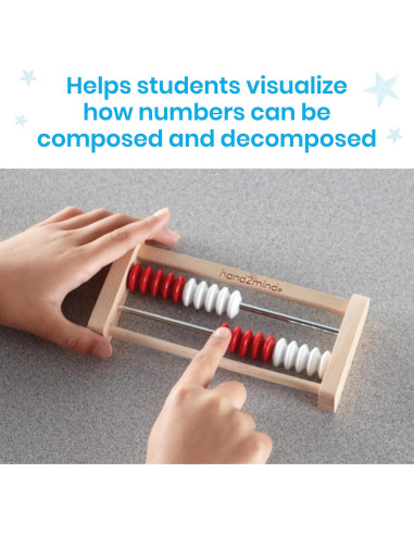 Ábaco Rekenrek hand2mind de 20 cuentas de madera - Juego de 4