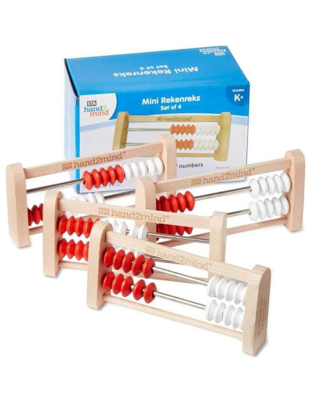 Ábaco Rekenrek hand2mind de 20 cuentas de madera - Juego de 4
