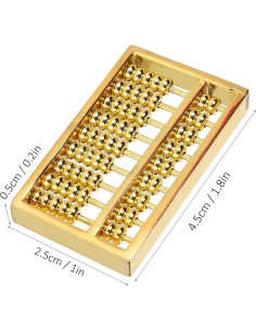 Mini Ábaco de Latón Tyenaza 9 Engranajes 11x7x4cm 2