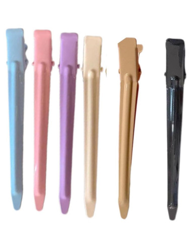 12 Clips de Pico de Pato Coloridos Yanten - 8.5 cm para Cabello