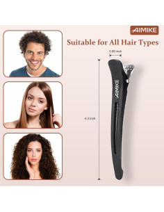 AIMIKE 6 Clips de Pelo Profesionales Antideslizantes 10.9 cm 2