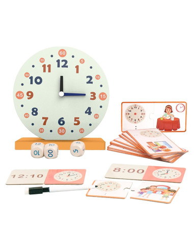 Juguete de Aprendizaje Reloj de Madera YunHe - 29 Piezas