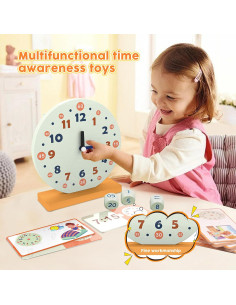 Juguete de Aprendizaje Reloj de Madera YunHe - 29 Piezas 2