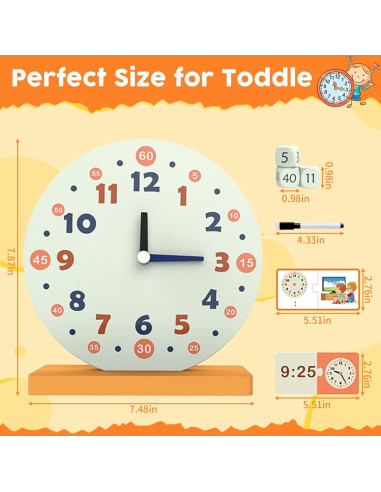Juguete de Aprendizaje Reloj de Madera YunHe - 29 Piezas