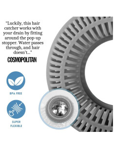 Protector de Drenaje TUBRING para Cabello - Gris - 9.53 cm 2