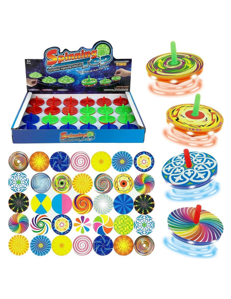 Set de 24 Trompos Mini Giratorios LED Liberty Imports Set de 24 Trompos Mini Giratorios LED Liberty Imports