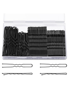 Kit de Horquillas TsMADDTs Negras 200PCS con Caja 2.4in y 2in