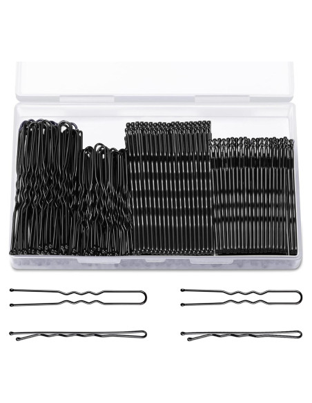 Kit de Horquillas TsMADDTs Negras 200PCS con Caja 2.4in y 2in