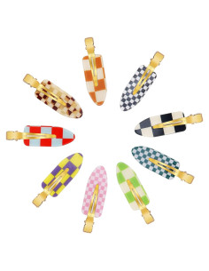 9 Clips para el Cabello Sin Doblado KesaPlan - Coloridos y Ligeros