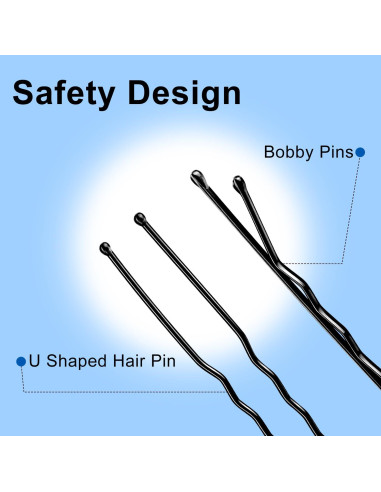 Kit de Horquillas TsMADDTs Negras 200PCS con Caja 2.4in y 2in