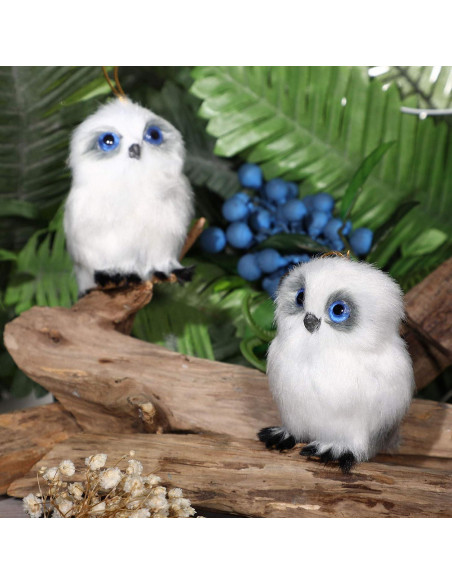 Skylety 6 Pcs Mini Juguete de Búho de Peluche 8 cm Blanco