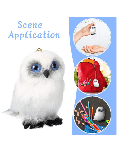 Skylety 6 Pcs Mini Juguete de Búho de Peluche 8 cm Blanco