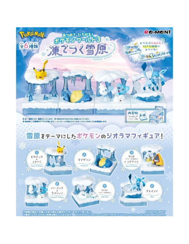 Caja de 6 Figuras Pokémon Re-Ment Mundo 3 Nieve 99.7g