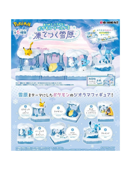 Caja de 6 Figuras Pokémon Re-Ment Mundo 3 Nieve 99.7g