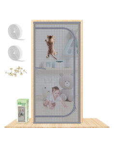 Puerta de Pantalla para Gatos MYPIN U Forma 99x210 cm