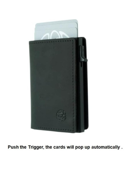 Cartera Slim Pacer Go de Aluminio y Cuero con Bloqueo RFID