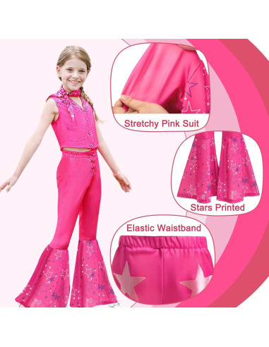 Disfraz de Vaquera para Niñas Rosa Fuerte 3-12 Años