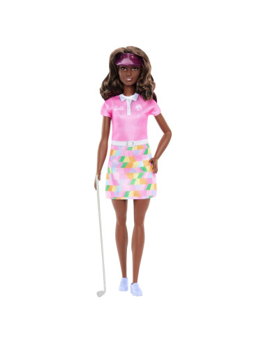 Muñeca Barbie Jugadora de Golf con Vestido Rosa y Palo de Golf