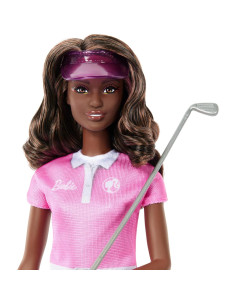 Muñeca Barbie Jugadora de Golf con Vestido Rosa y Palo de Golf 2