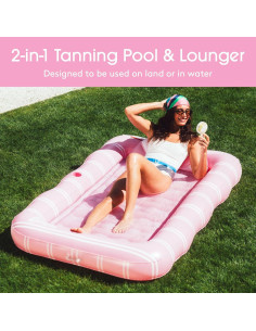 Tumbona Inflable FUNBOY Rosa XL 182.88x121.92cm con Almohada 2