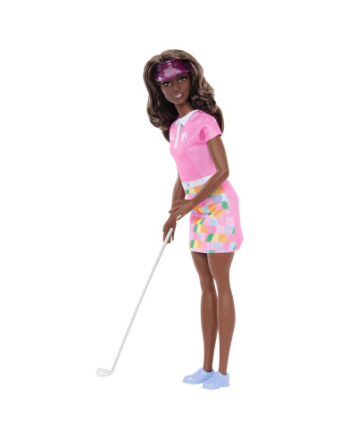 Muñeca Barbie Jugadora de Golf con Vestido Rosa y Palo de Golf