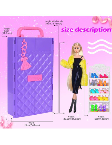 Conjunto de Vestuario de Muñeca Ebuddy 104 Piezas 29.21 cm