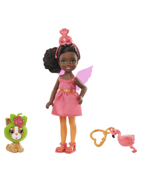 Muñeca Chelsea Barbie disfraz de flamenco 15 cm con gatito