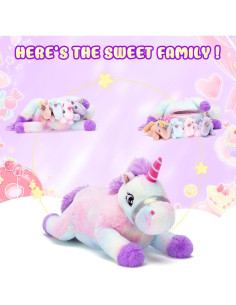 IKASA Juguete de Peluche Mamá Unicornio y Bebé 43 cm 2