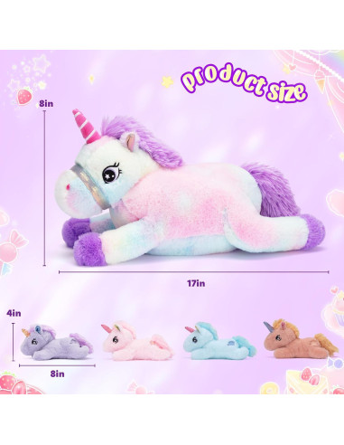 IKASA Juguete de Peluche Mamá Unicornio y Bebé 43 cm