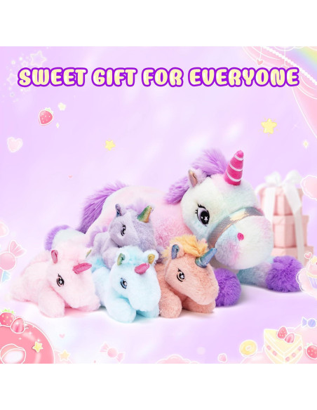 IKASA Juguete de Peluche Mamá Unicornio y Bebé 43 cm