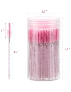 100 Varitas Desechables para Pestañas Tbestmax Rosa 10cm 2