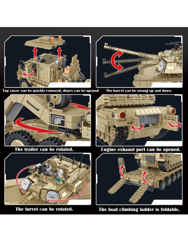 Kit de Construcción Tanque Blindado Lemess M1070 3482 Piezas
