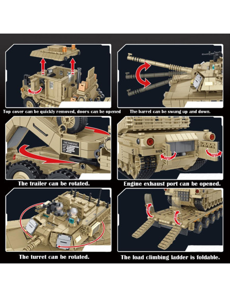 Kit de Construcción Tanque Blindado Lemess M1070 3482 Piezas
