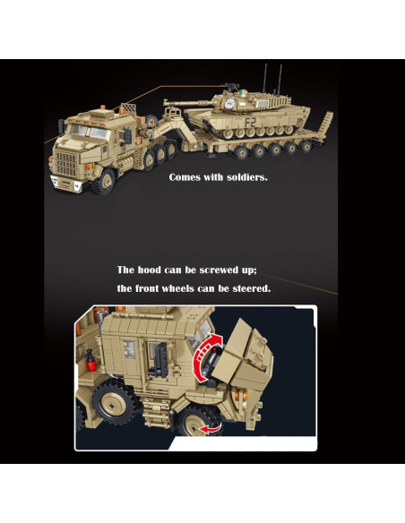 Kit de Construcción Tanque Blindado Lemess M1070 3482 Piezas