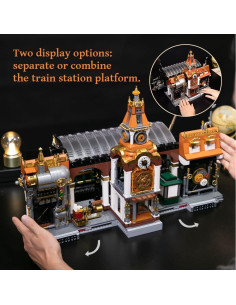Set de Construcción Estación de Tren Pantasy Steampunk 42.5x30x36cm 2