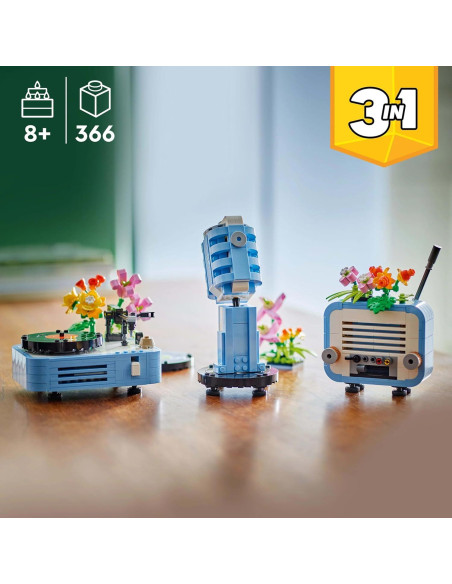 LEGO Creador 31172 Flor y Tocadiscos 3 en 1 para Niños