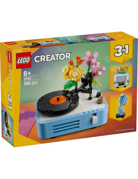 LEGO Creador 31172 Flor y Tocadiscos 3 en 1 para Niños