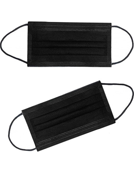 Mascarillas Desechables Negras NNPCBT 100 Piezas con Filtro