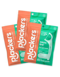 Palillos de Hilo Dental Plackers Micro Line 90 Unidades Menta