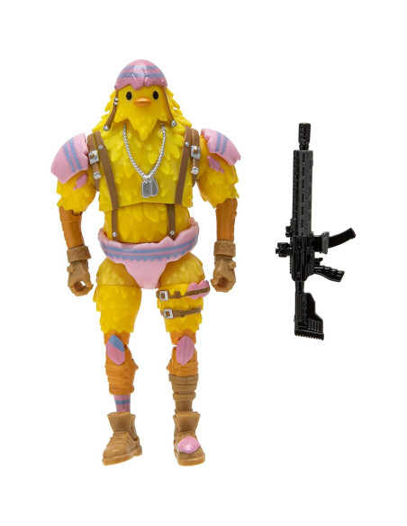 Figuras Fortnite Lobo, Jabalí y Cluck 10 cm con Rifle